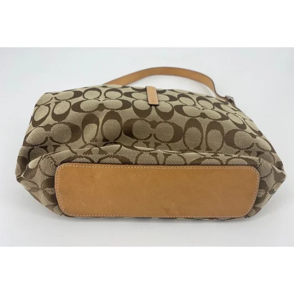 Coach Hampton Signature Tan Khaki 6091 Shoulder Handbag Purse - Picture 11 of 11
